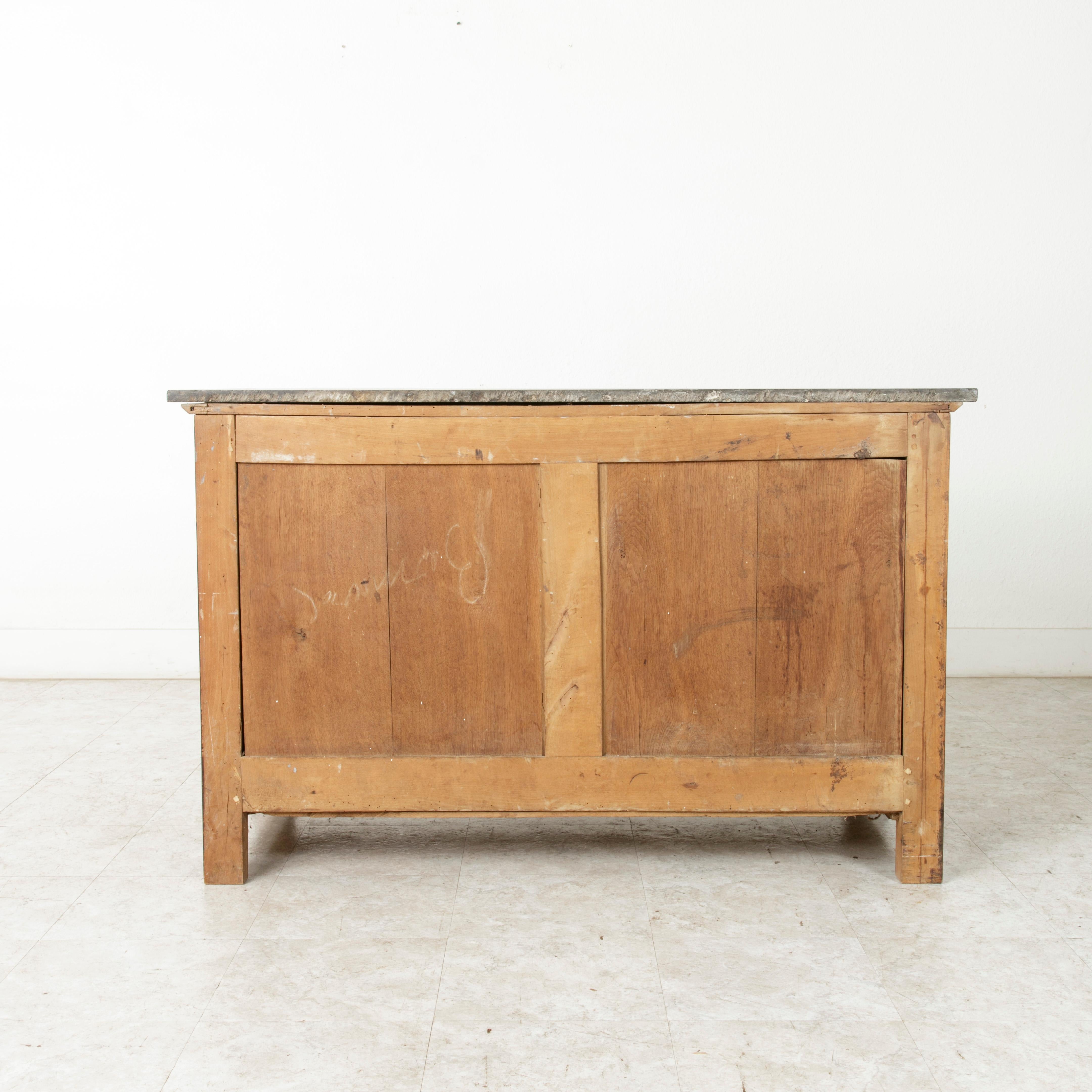 Late 19th Century French Empire Style Walnut Commode or Chest with Black Marble (19. Jahrhundert)