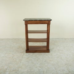 Late 19th Century French Empire Style Walnut Console Table with Marble Top
