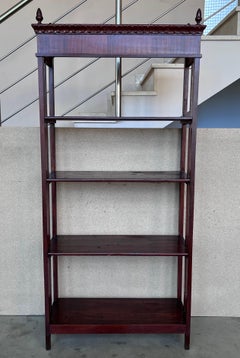 Late 19th Century French Empire Style Walnut Four Shelves Etagere