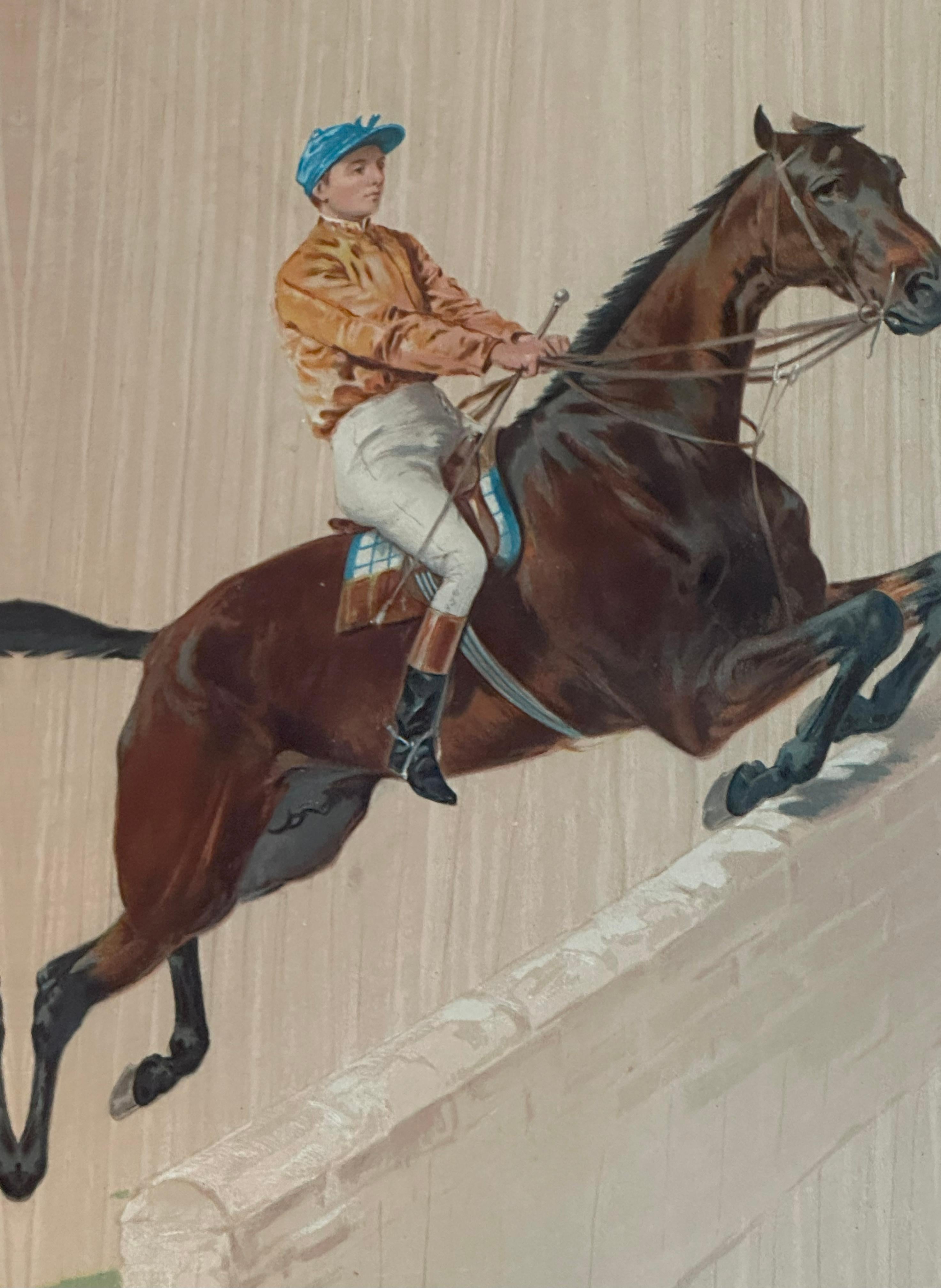Wood Late 19th-Century French Equestrian Prints by Ernest Alexandre Bodoy, A. Legras For Sale