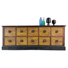 Late 19th Century French Factory Bank of Drawers