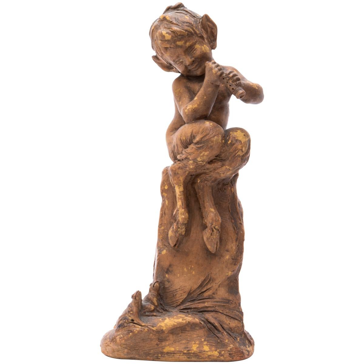 Late 19th Century French Faun Sculpture Signed by Cohill