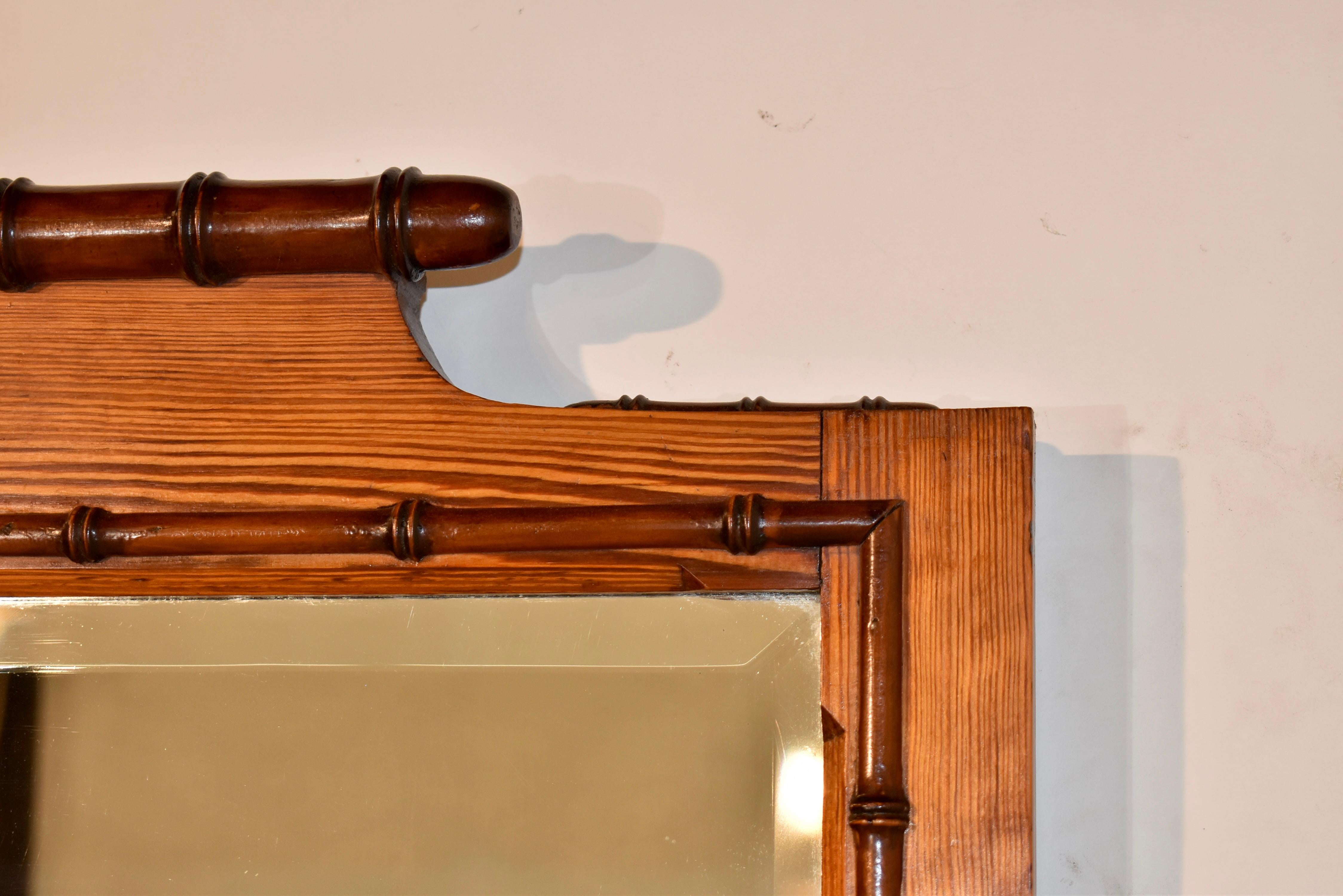 Turned Late 19th Century French Faux Bamboo Mirror For Sale