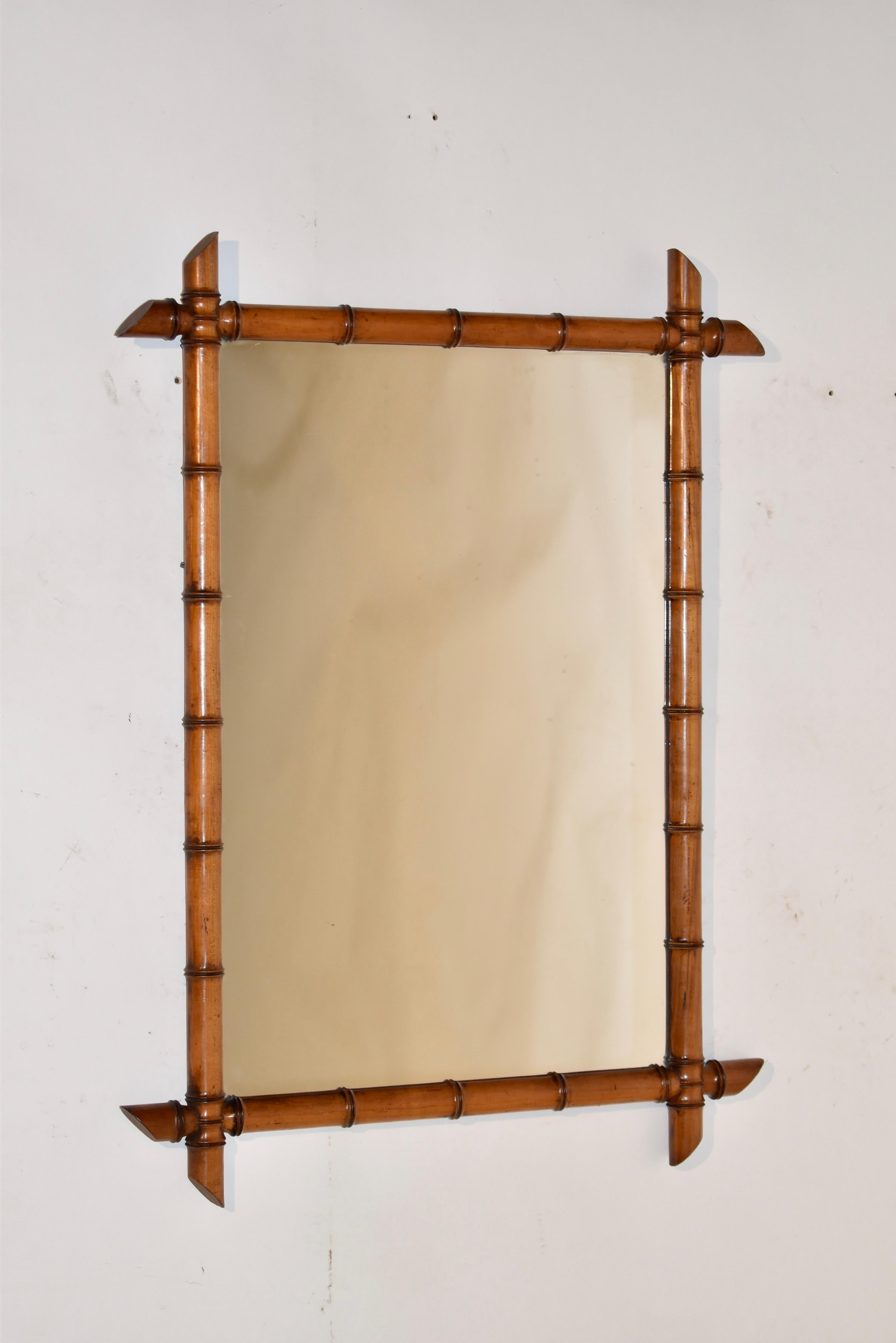 Late 19th Century French Faux Bamboo Mirror For Sale 3