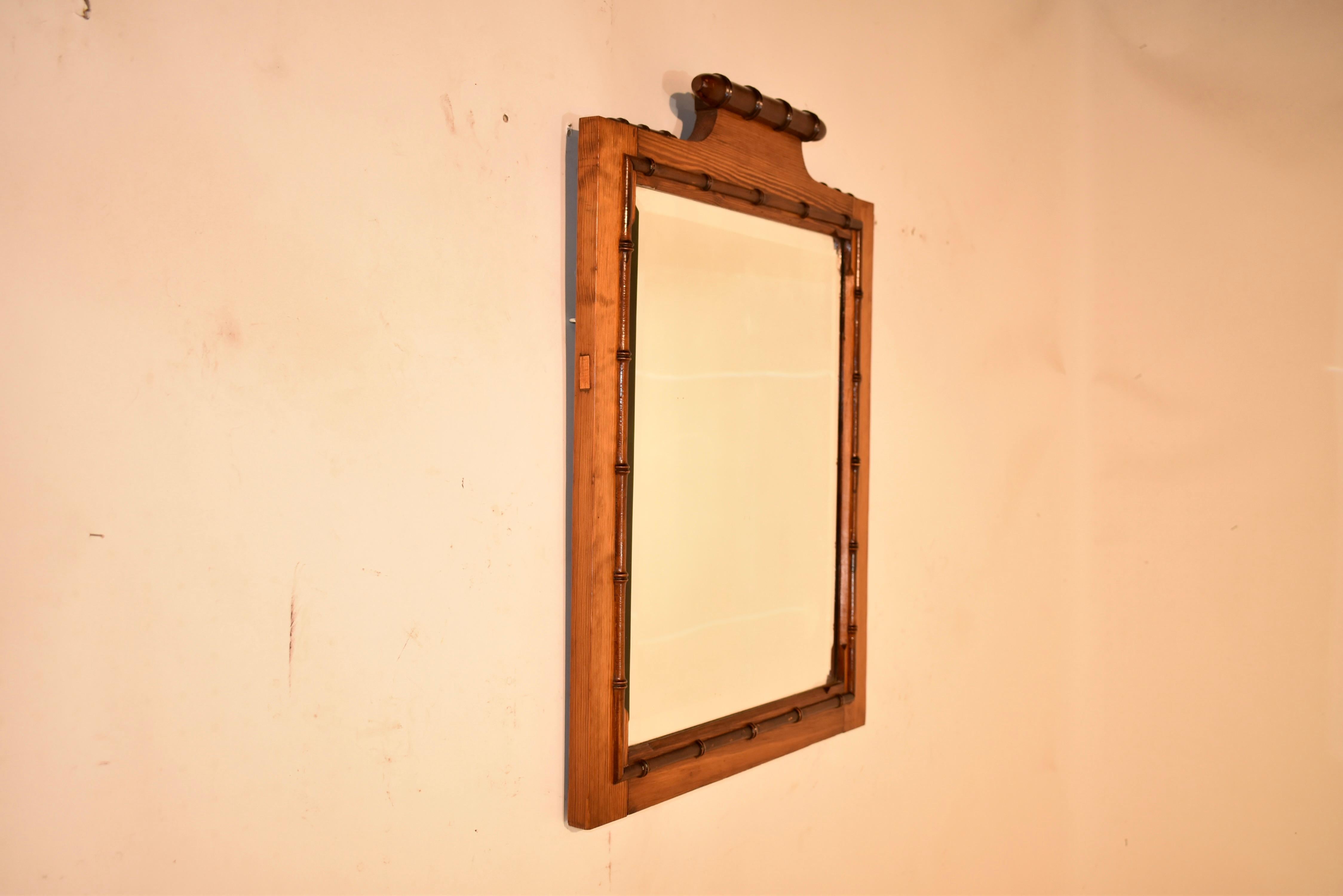 Late 19th Century French Faux Bamboo Mirror For Sale 2
