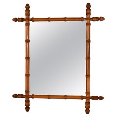Antique Late 19th Century French Faux Bamboo Mirror