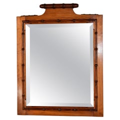 Antique Late 19th Century French Faux Bamboo Mirror