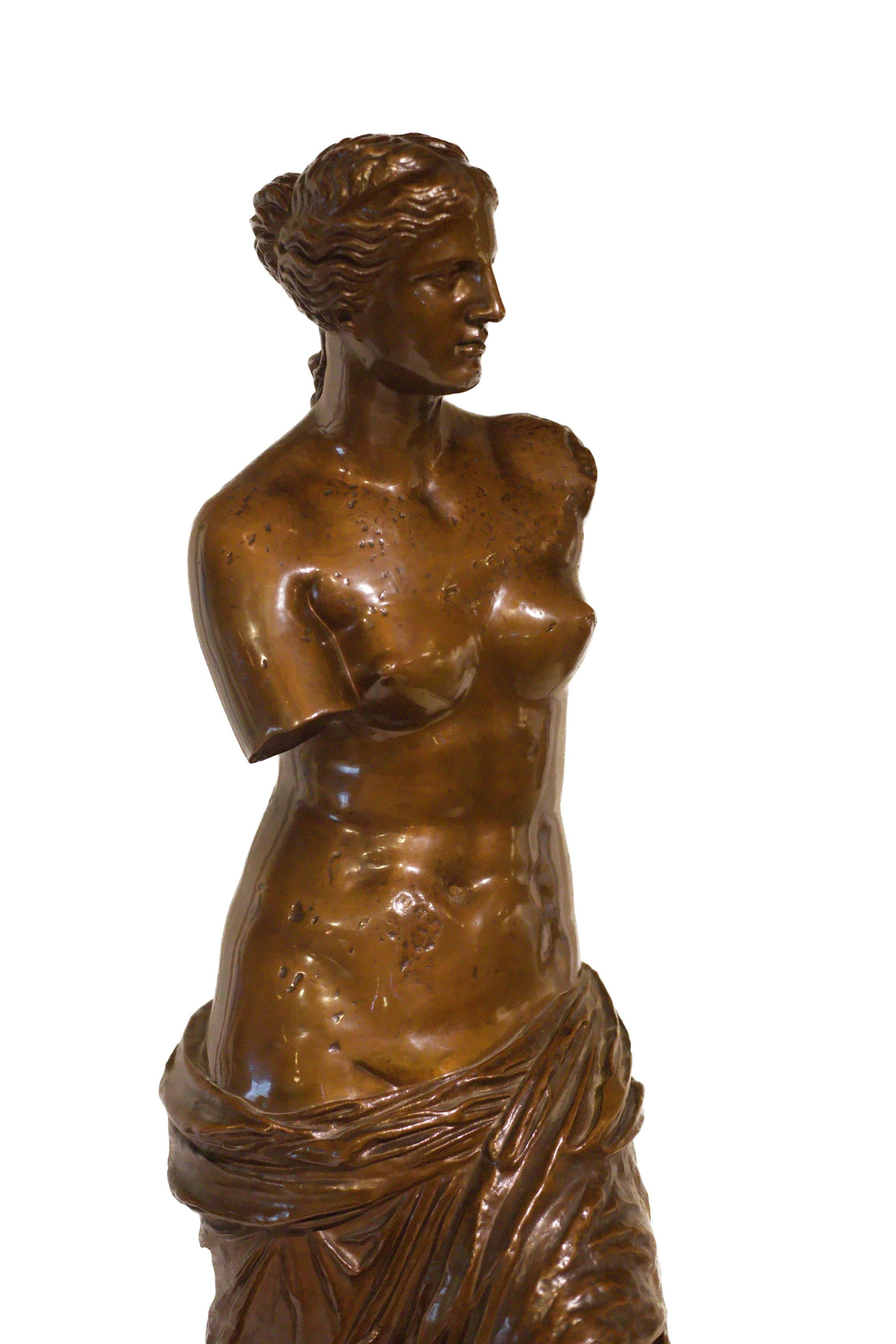 Francese Scultura di bronzo della Venere di Milo di fine Ottocento francese Ferdinand Barbedienne in vendita