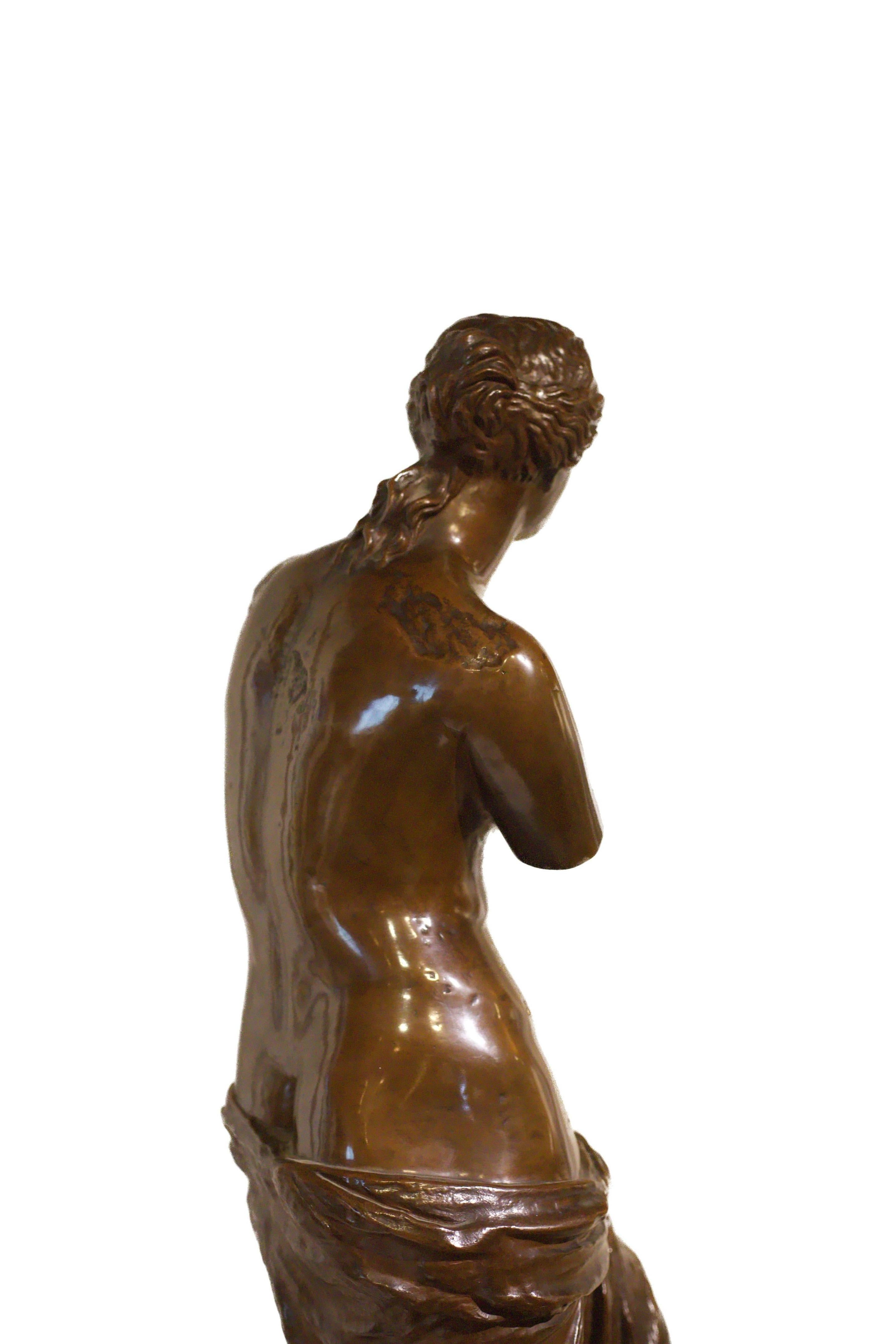 Bronzo Scultura di bronzo della Venere di Milo di fine Ottocento francese Ferdinand Barbedienne in vendita