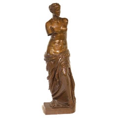 Antique Late 19th Century French Ferdinand Barbedienne Bronze Venus de Milo Sculpture