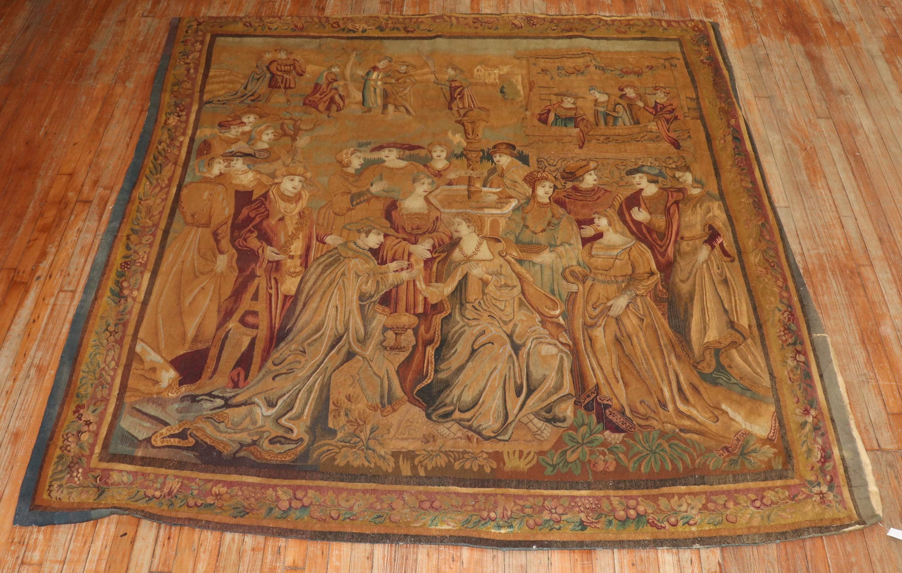 Late 19th Century French Figurative Tapestry For Sale 4