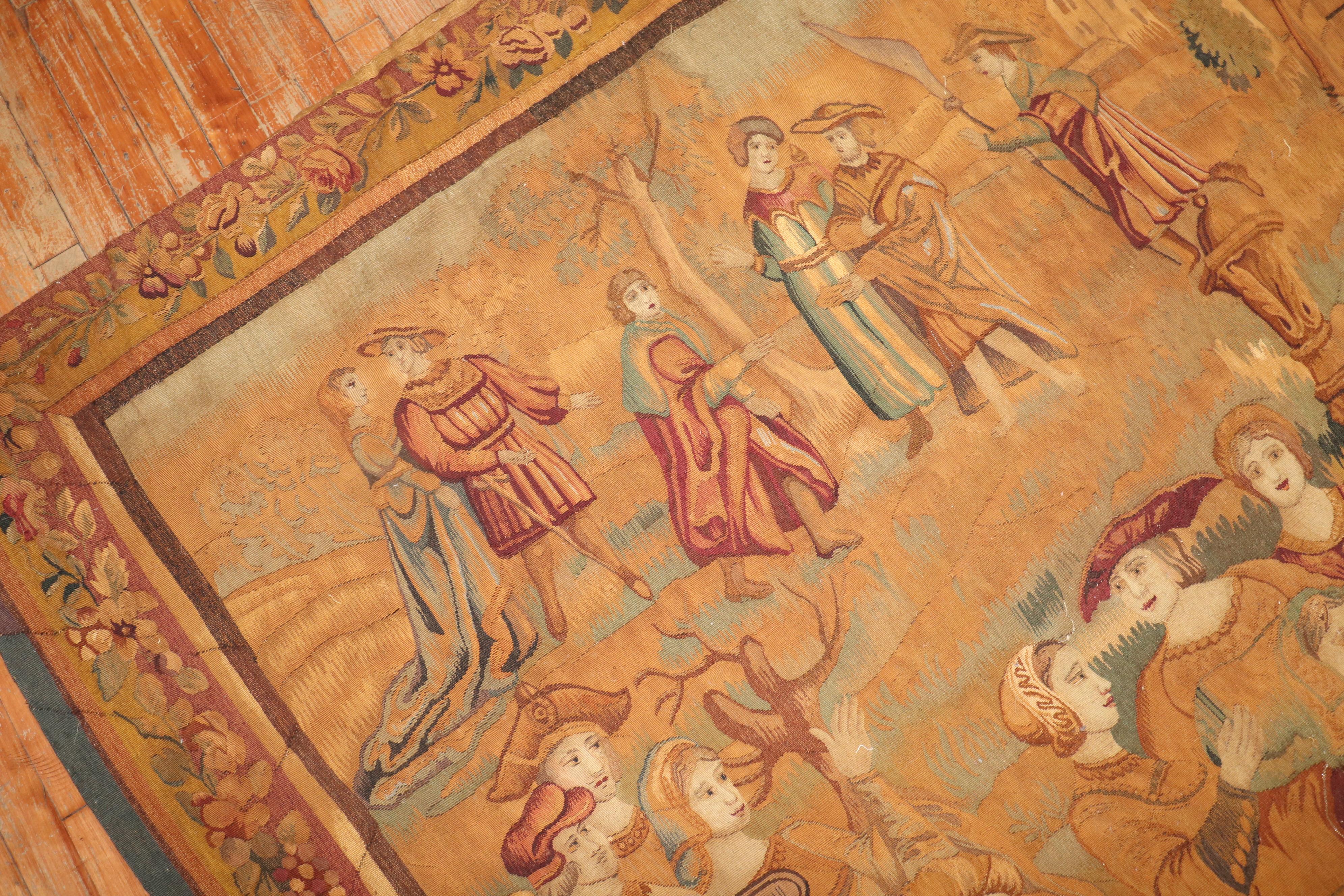 Late 19th Century French Figurative Tapestry In Good Condition For Sale In New York, NY