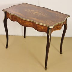 Late 19th Century French Floral Marquetry Rosewood Table