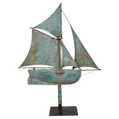 Veleta de velero de cobre, arte popular francés, finales del siglo XIX