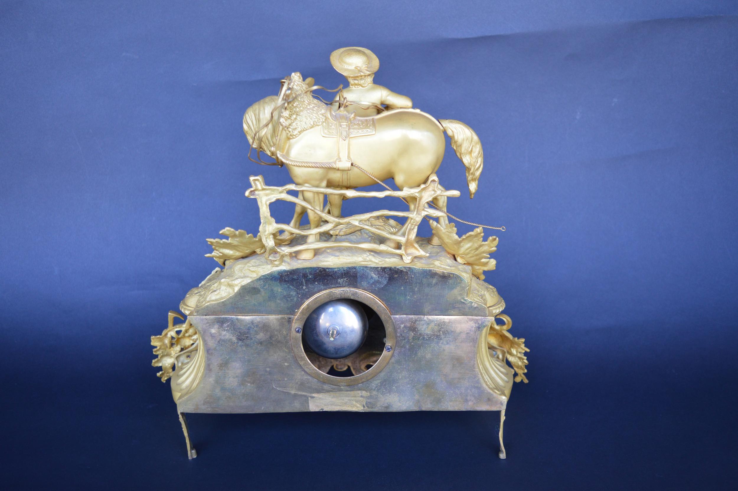 Metal Late 19th Century French Gilt and Ormulu Mantel Clock For Sale