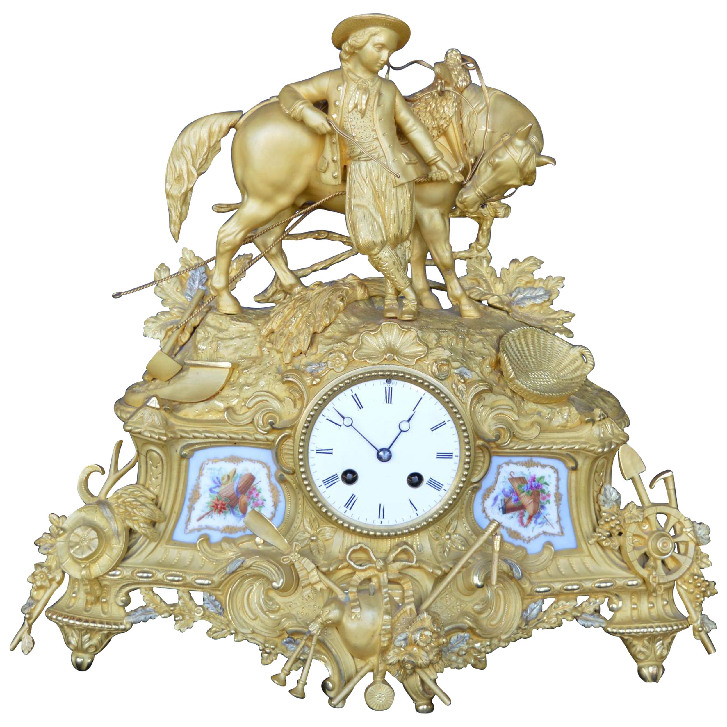 Late 19th Century French Gilt and Ormulu Mantel Clock