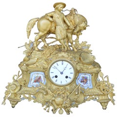 Antique Late 19th Century French Gilt and Ormulu Mantel Clock