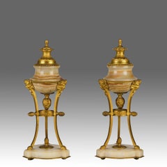 Late 19th Century French Gilt Bronze and Onyx "Ormolu Cassolettes"
