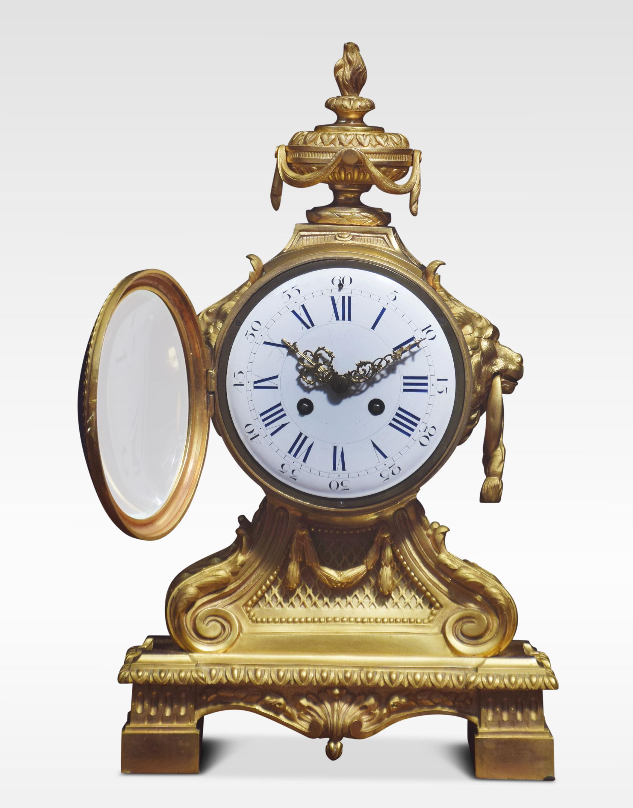 Late 19th Century French Gilt Metal Mantel Clock In Good Condition In Cheshire, GB