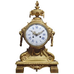 Antique Late 19th Century French Gilt Metal Mantel Clock