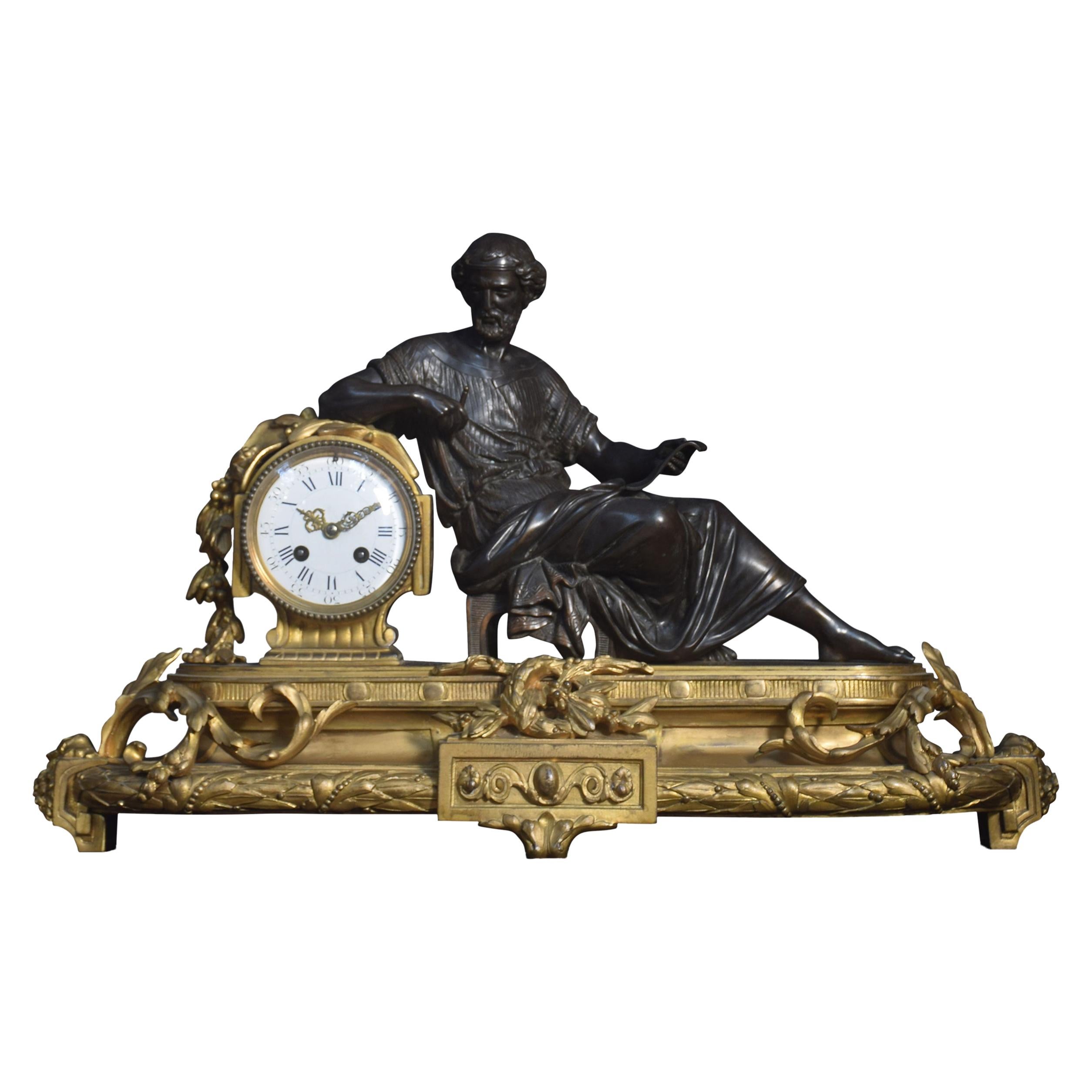 Late 19th Century French Gilt Metal Mantel Clock