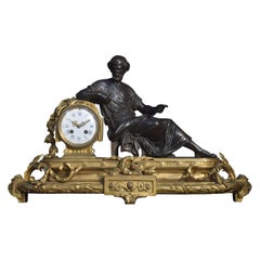 Antique Late 19th Century French Gilt Metal Mantel Clock