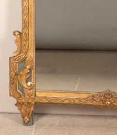 Late 19th Century French Giltwood and Painted Overmantle Mirror