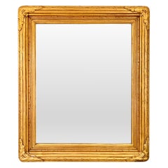 Antique Late 19th Century French Giltwood Gesso Wall Mirror