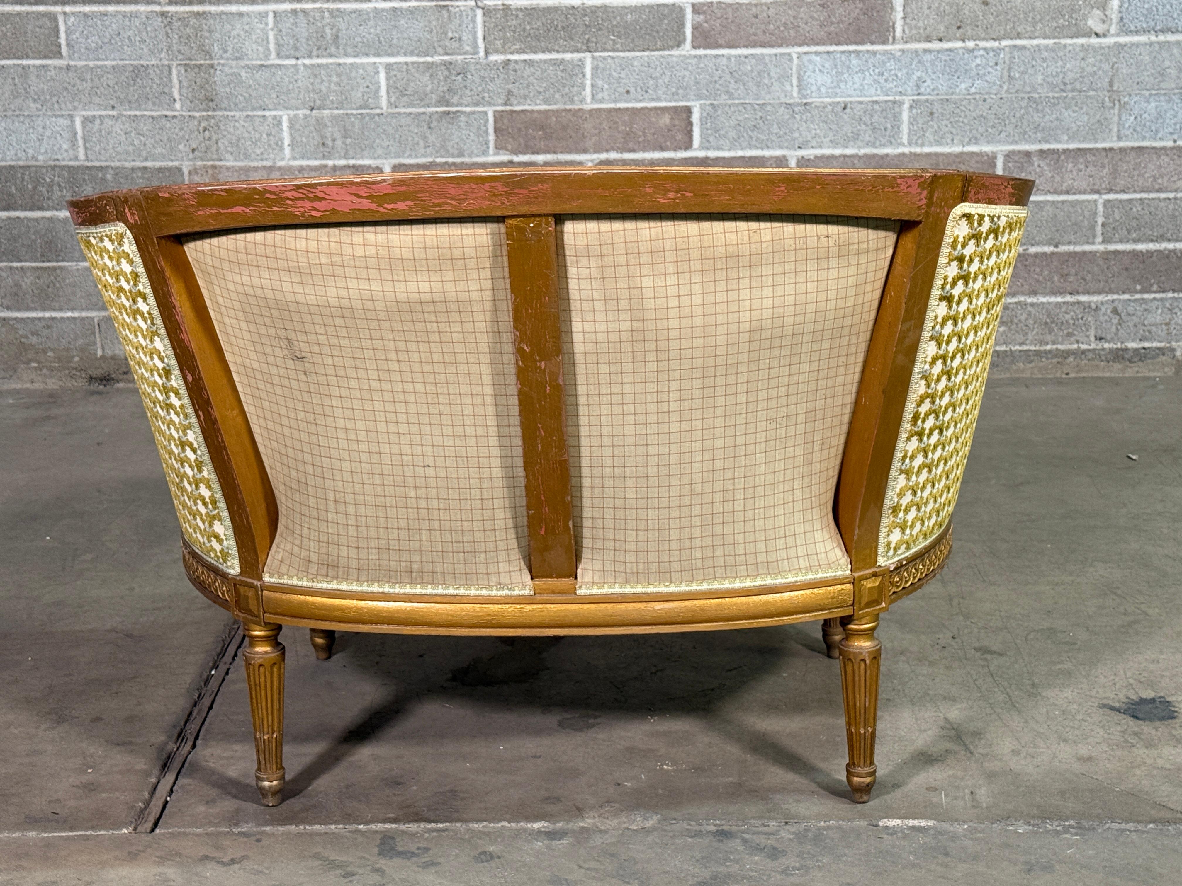Late 19th Century French Giltwood Petite Settee In Good Condition For Sale In Scottsdale, AZ