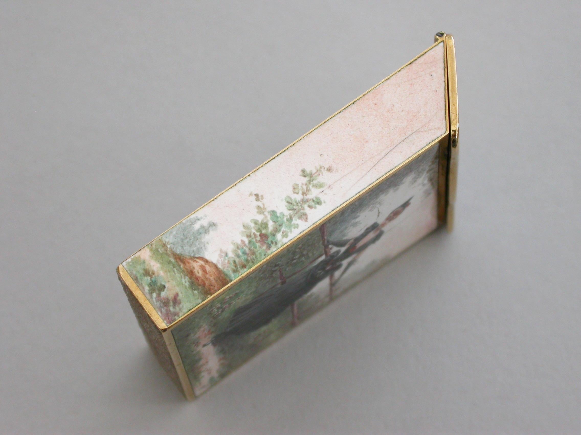 Late 19th Century French Gold and Enamel Vesta Case ‘Sappho’, circa 1900 For Sale 7