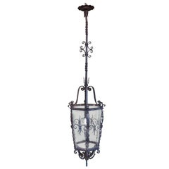 Late 19th Century French Gothic Hand-Wrought Iron Lantern
