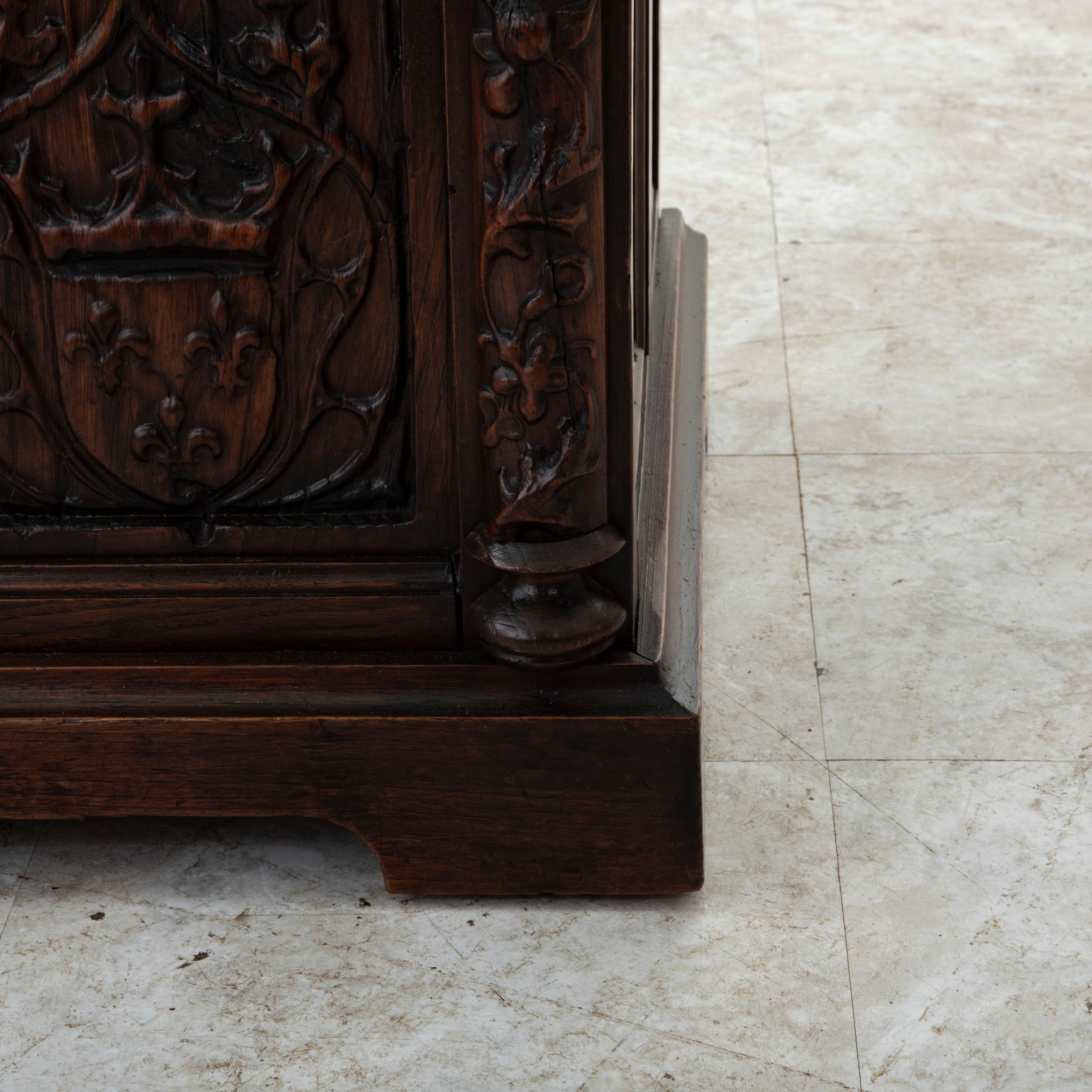 Late 19th Century French Gothic Style Hand Carved Oak Armchair, Throne For Sale 9