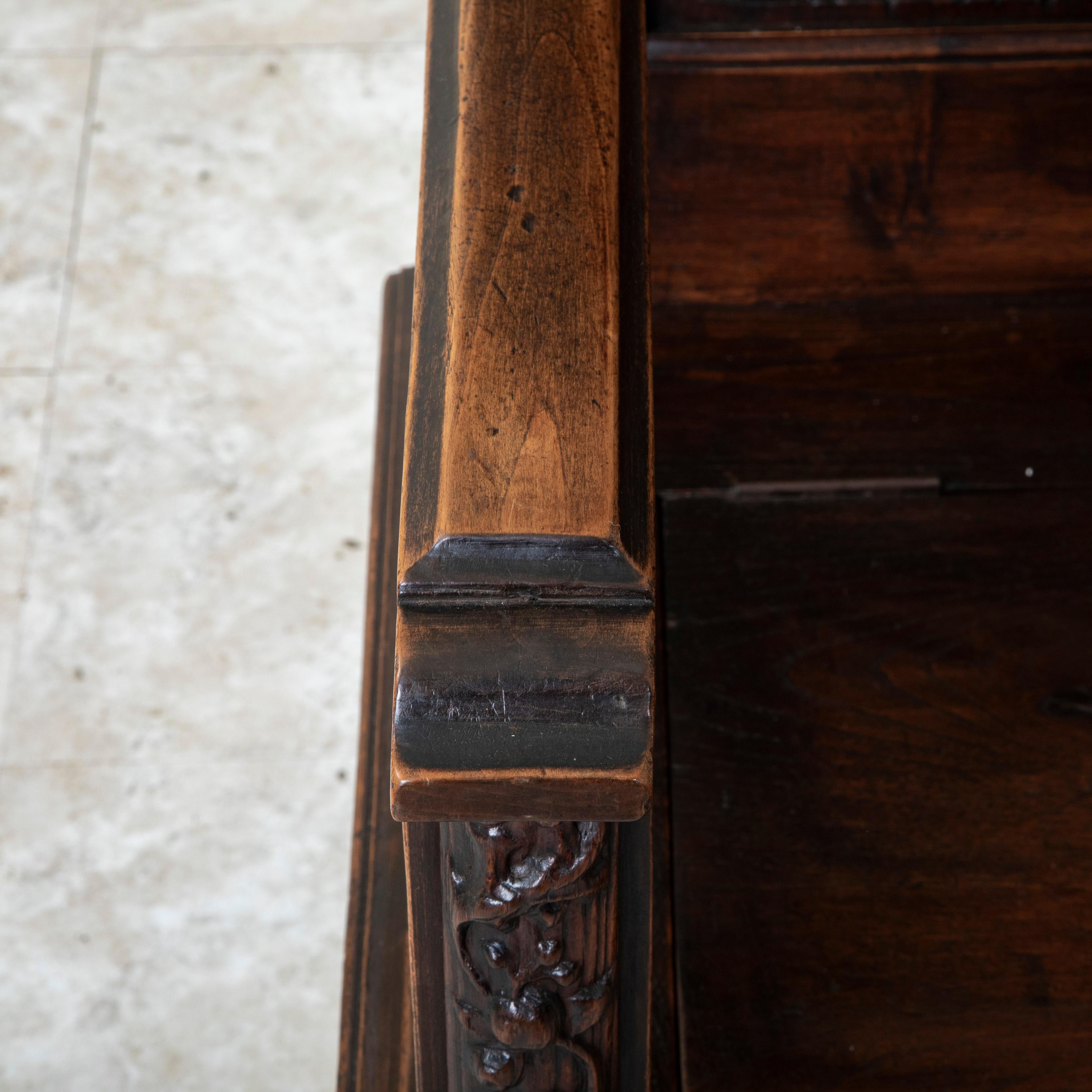 Late 19th Century French Gothic Style Hand Carved Oak Armchair, Throne For Sale 11