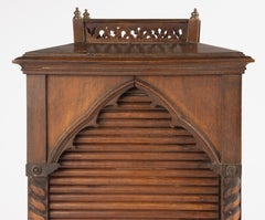 Late 19th Century French Gothic style Walnut Cigar cabinet