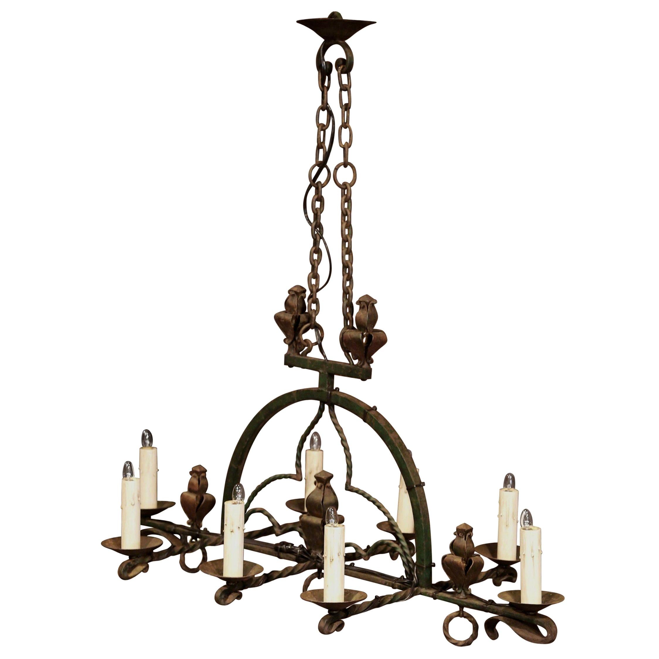 Custom Gothic Candle Chandelier: Hand Forged By Master Custom Gothic Candle Chandelier: Hand Forged By Master