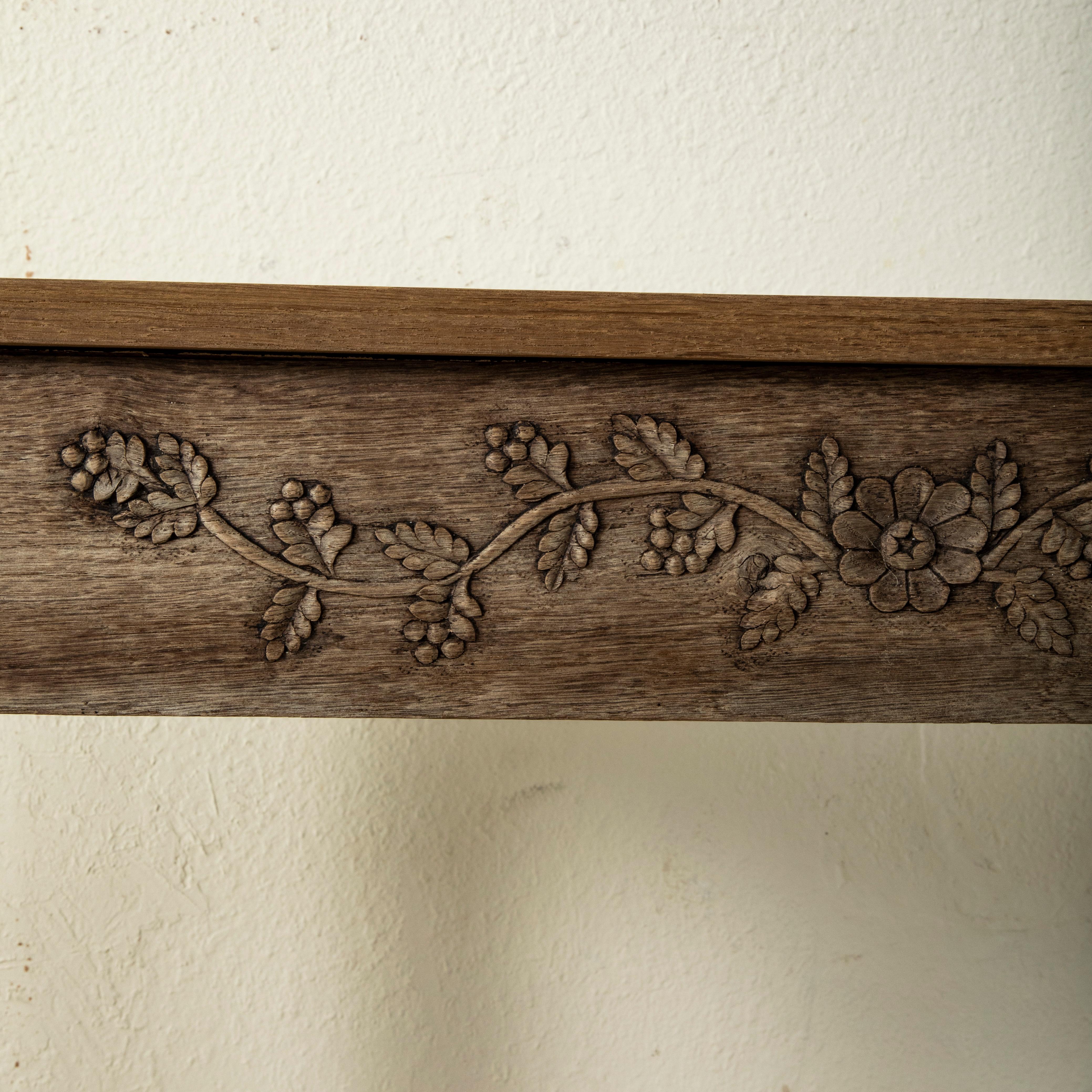 Late 19th Century French Hand Carved Bleached Oak Console Table or Sofa Table 8