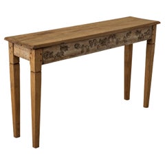 Late 19th Century French Hand Carved Bleached Oak Console Table or Sofa Table Late 19th Century French Hand Carved Bleached Oak Console Table or Sofa Table