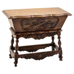 Late 19th Century French Hand Carved Miniature Walnut Dough Table, Petrin
