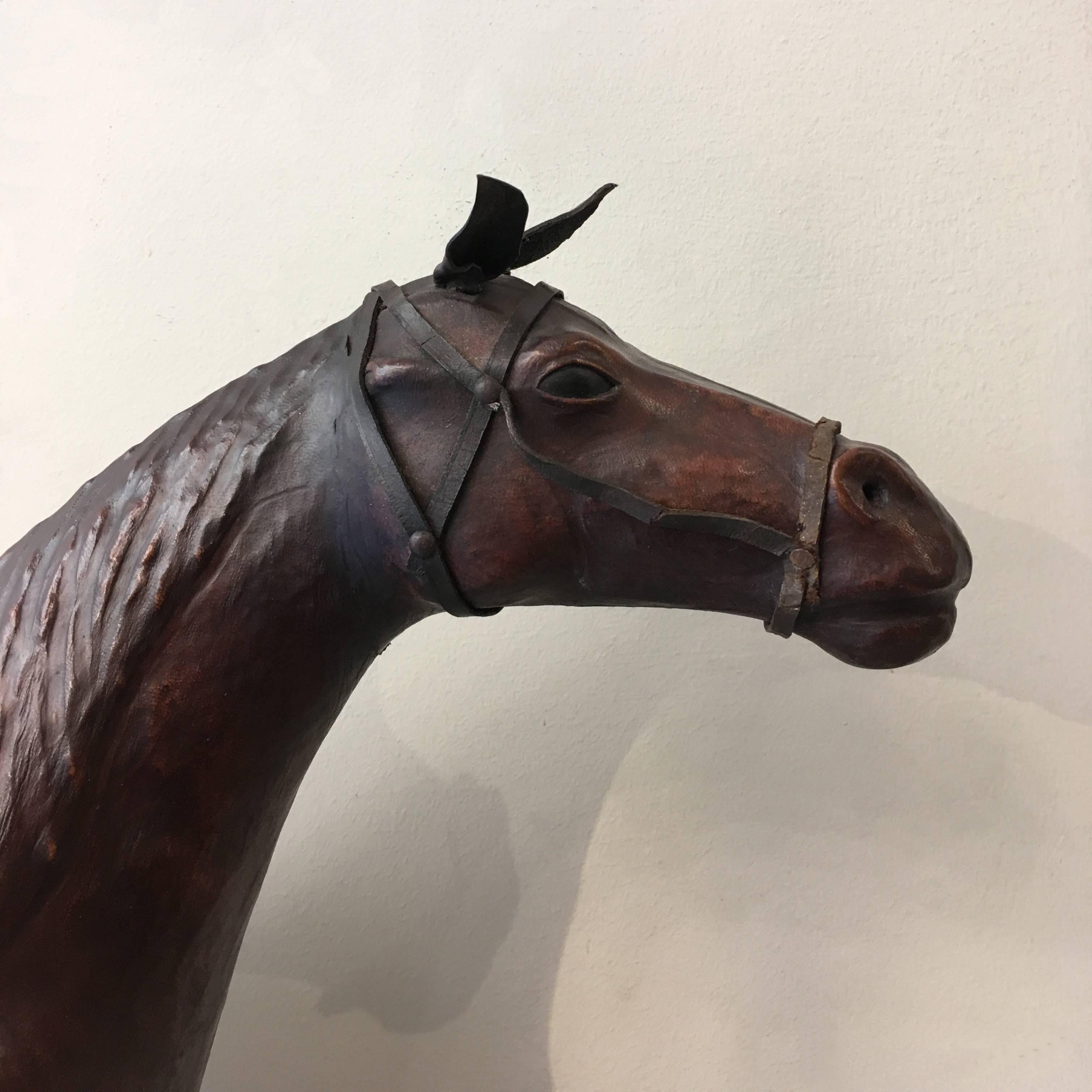 Late 19th Century French Handmade Leather Full Body Horse Sculpture or Model 5