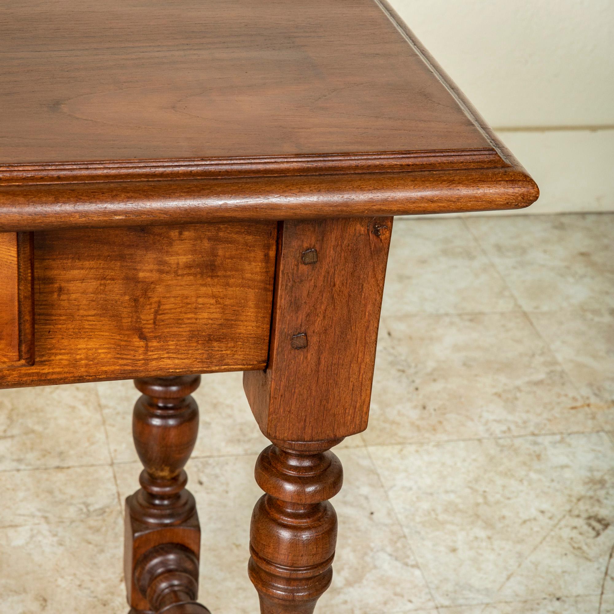 Late 19th Century French Henri II Style Walnut Writing Table or Desk with Drawer For Sale 6