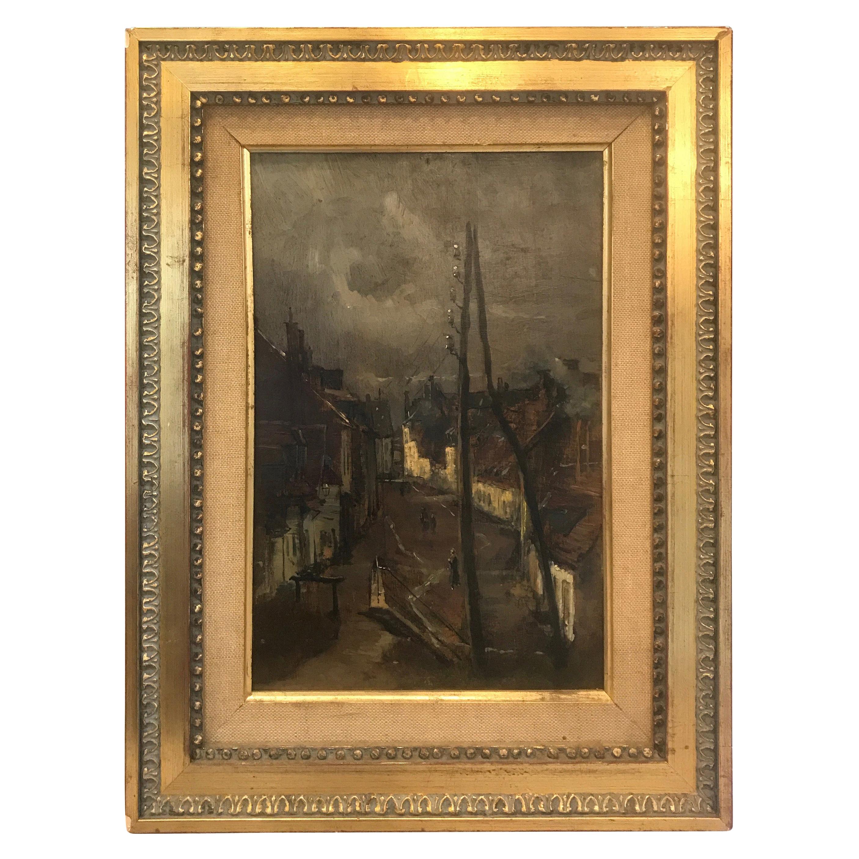 Late 19th Century French Impressionist Painting Oil on Board by Auguste Boulard