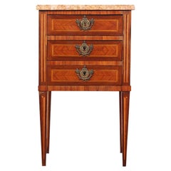 Late 19th Century French Inlaid Louis XVI Style Nightstand Commode