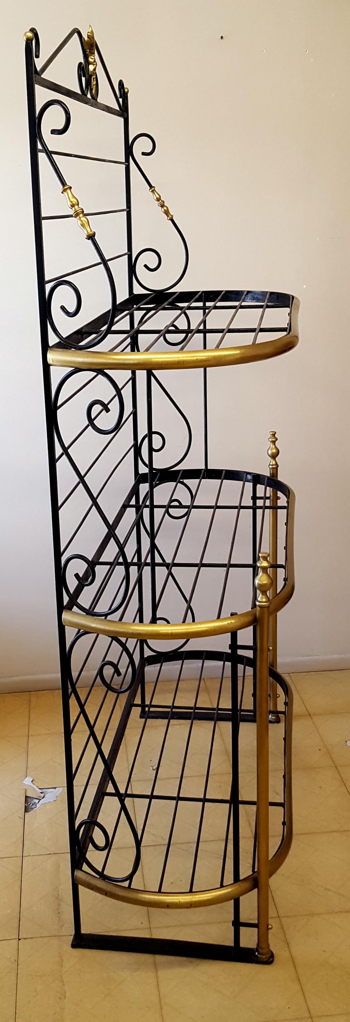 Victorian Late 19th Century French Iron and Brass Parisienne Boulangers Bread Rack