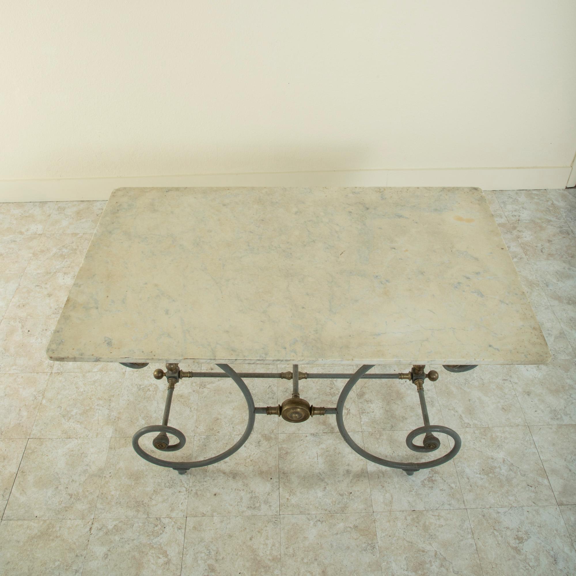 Late 19th Century French Iron and Marble Pastry Table or Butcher Table 4