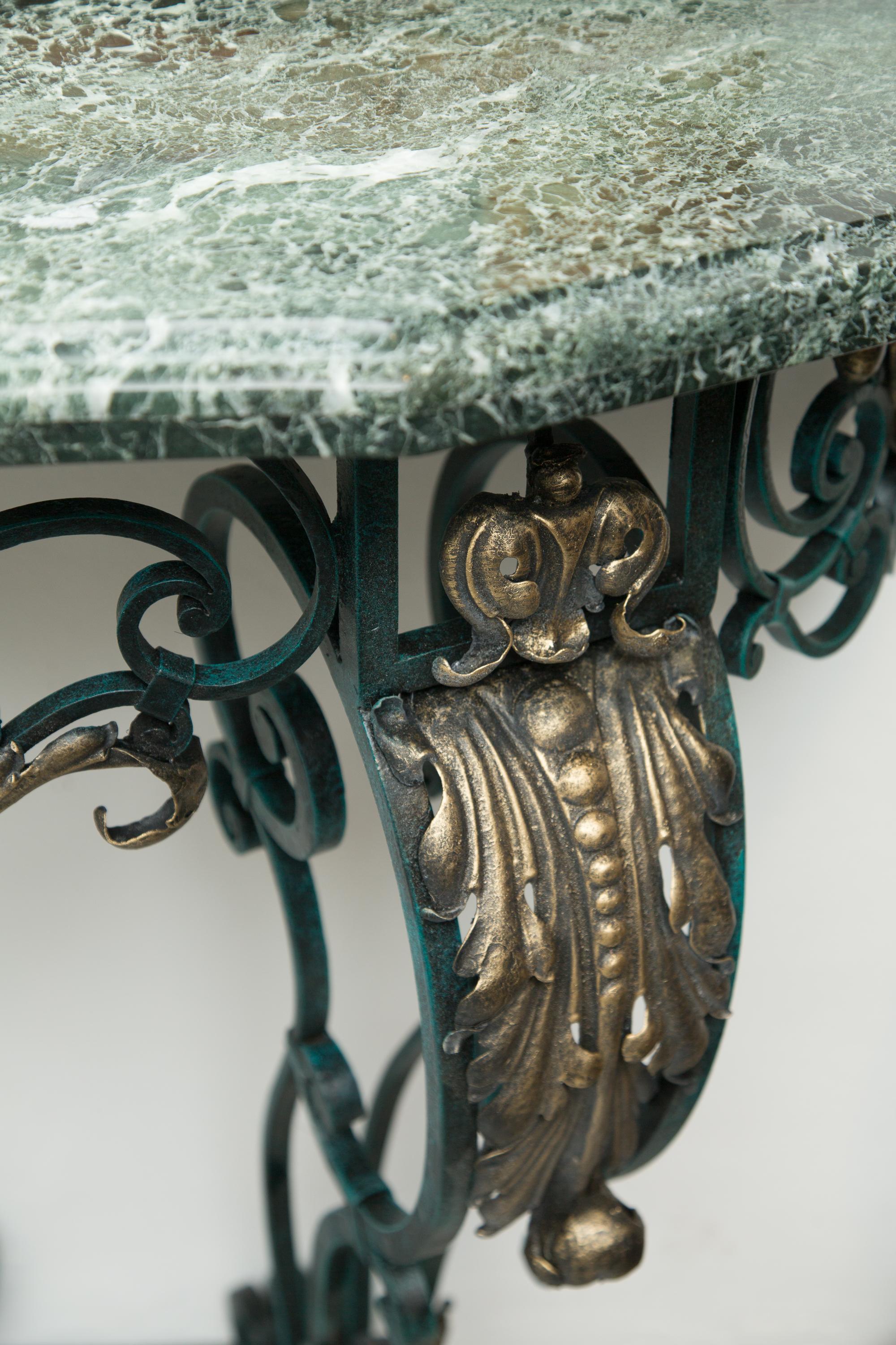 Late 19th Century French Iron Console with Marble Top For Sale 3