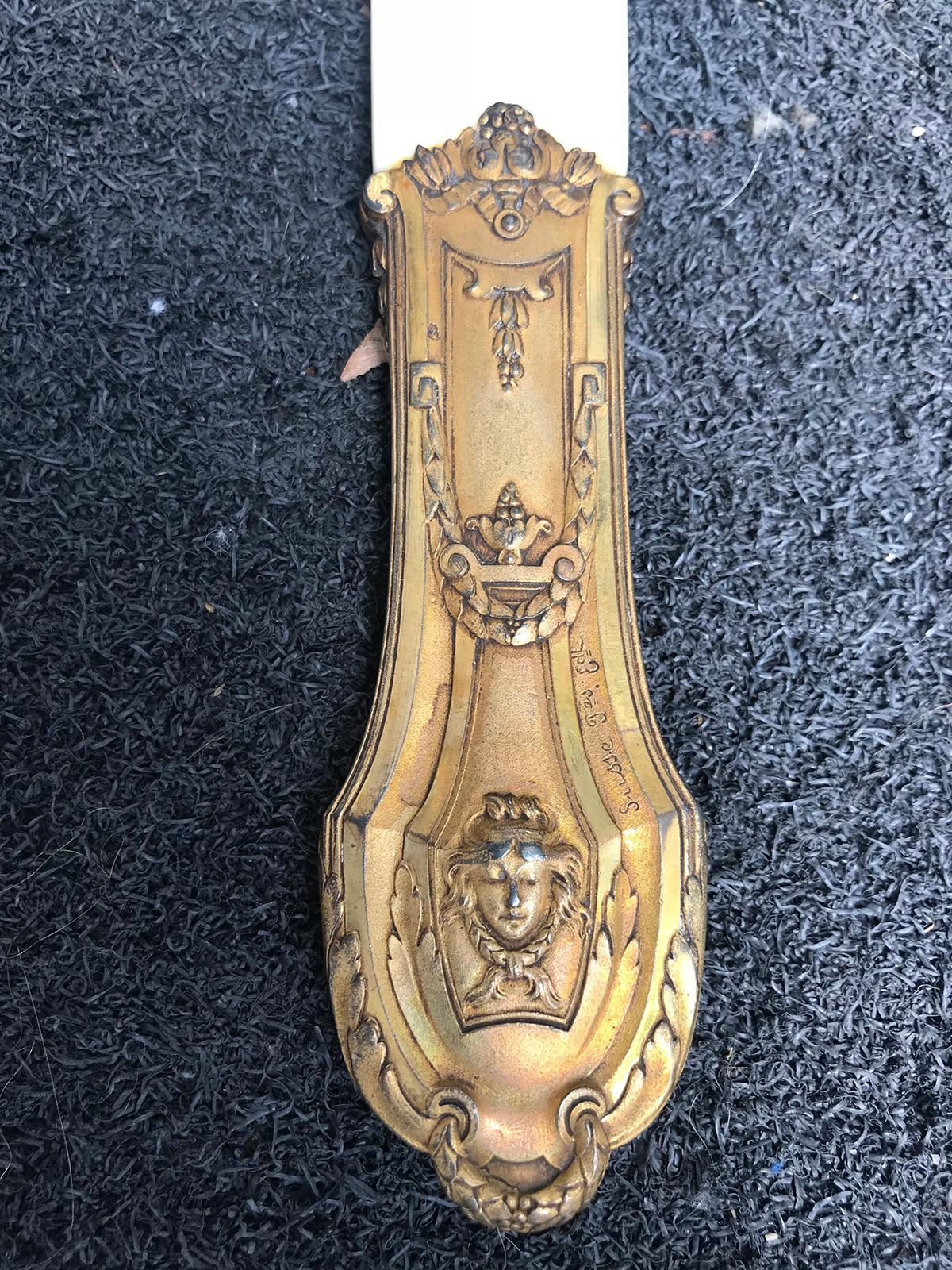 Late 19th Century French Ivory and Finely Cast Bronze Art Nouveau Page Turner In Good Condition In Atlanta, GA