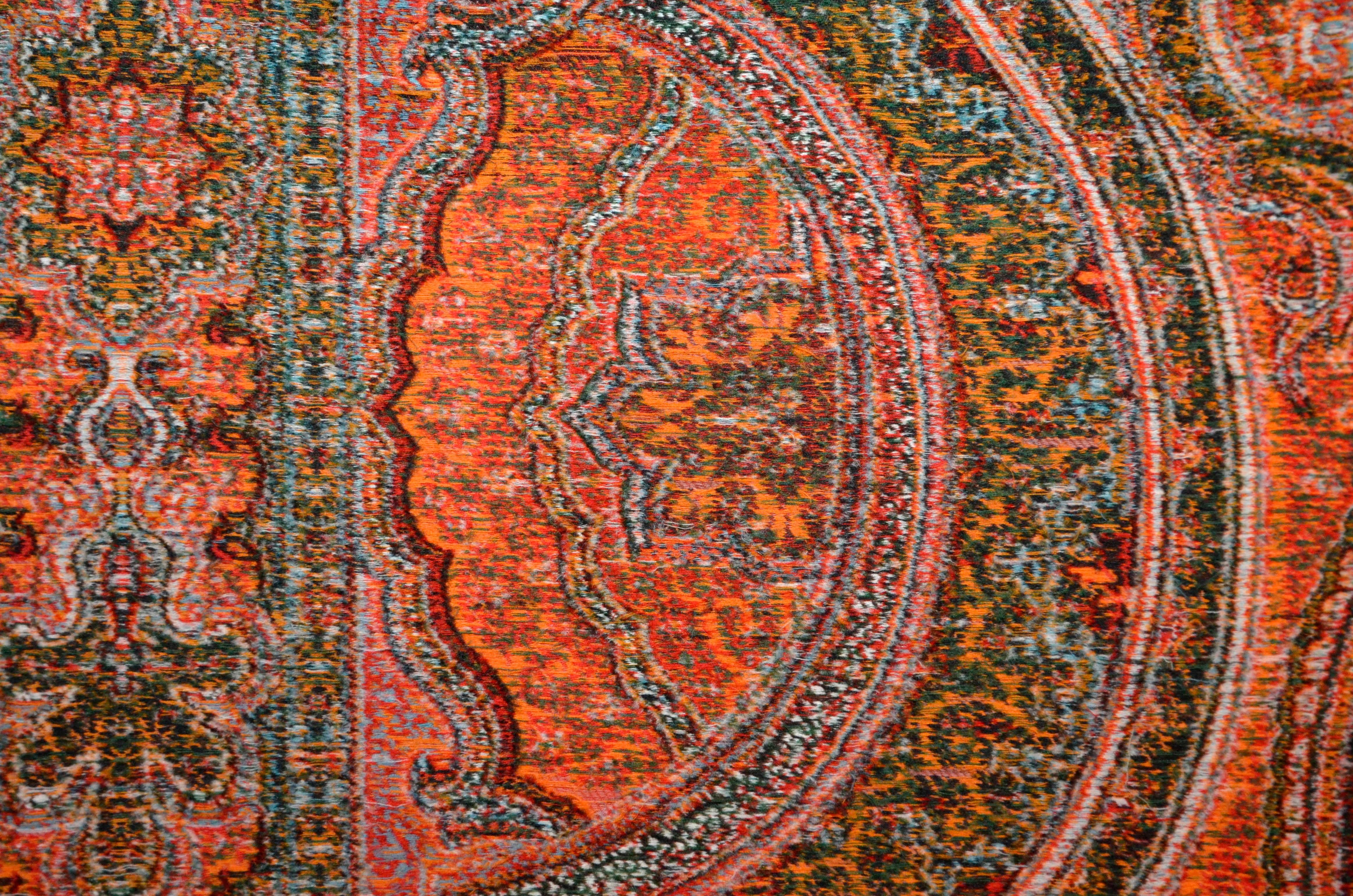 Late 19th Century French Kashmir Paisley Jacquard Shawl For Sale 3