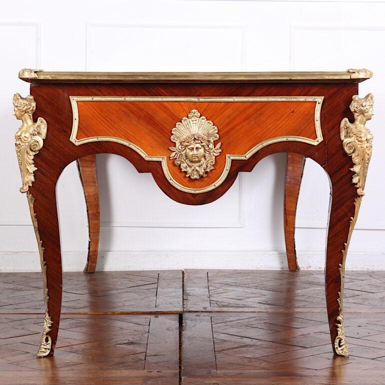 Late 19th Century French Kingwood Louis XV Bureau Plat Desk Ormolu Mounts 1