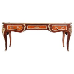 Late 19th Century French Kingwood Louis XV Bureau Plat Desk Ormolu Mounts