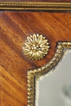 Late 19th Century French Kingwood Parquetry Marble Topped Vitrine